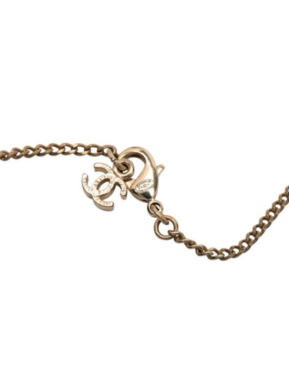 Chanel CC Logo Necklace Gold Plated Rhinestone - Picture 4 of 6